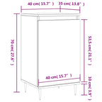 Aparadores 2 uds madera de ingeniería blanco 40x35x70 cm