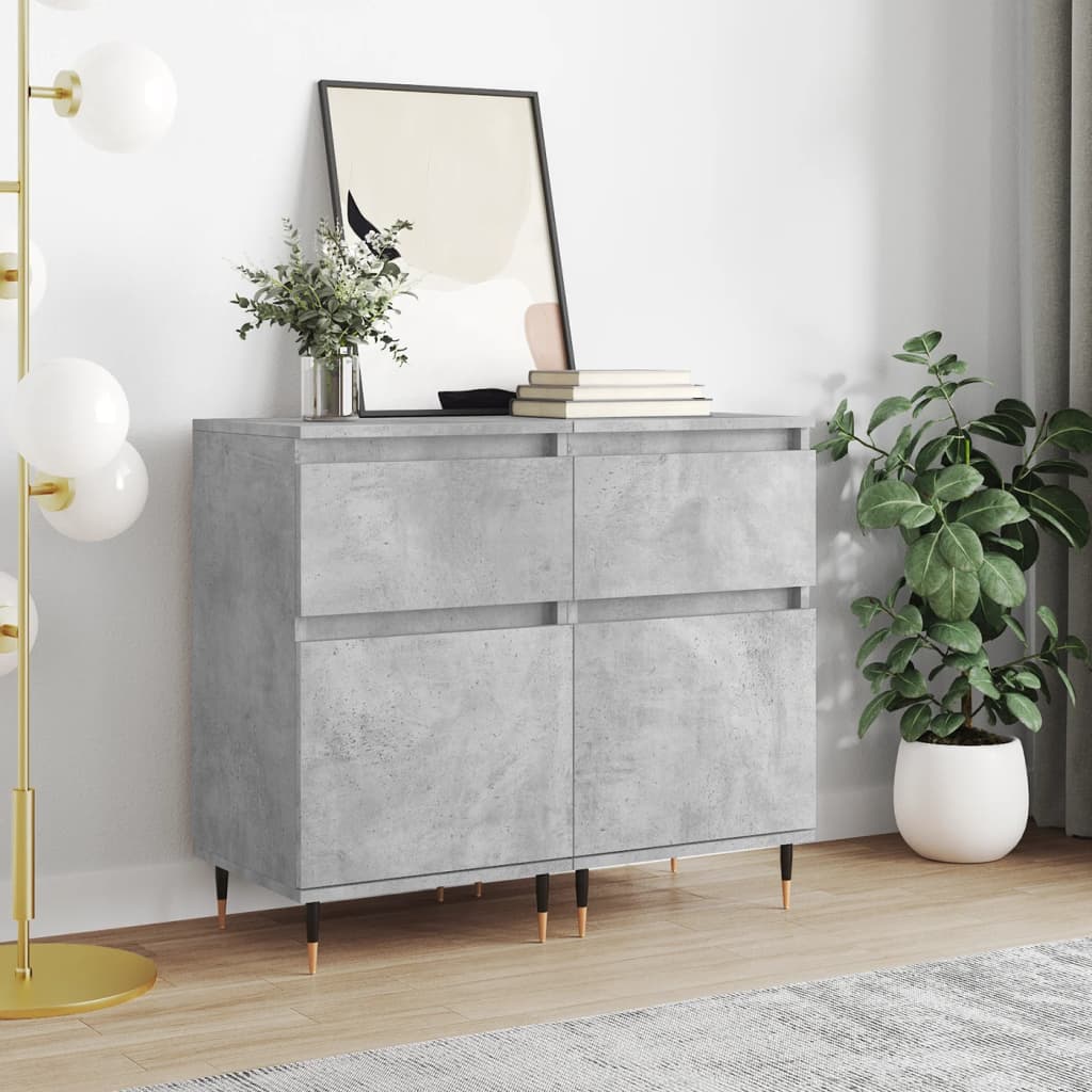 Aparadores 2 uds madera de ingeniería blanco 40x35x70 cm