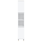 Armario de baño madera contrachapada blanco 30x30x190 cm
