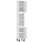 Armario de baño madera contrachapada blanco 30x30x190 cm