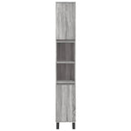 Armario de baño madera contrachapada gris Sonoma 30x30x190 cm