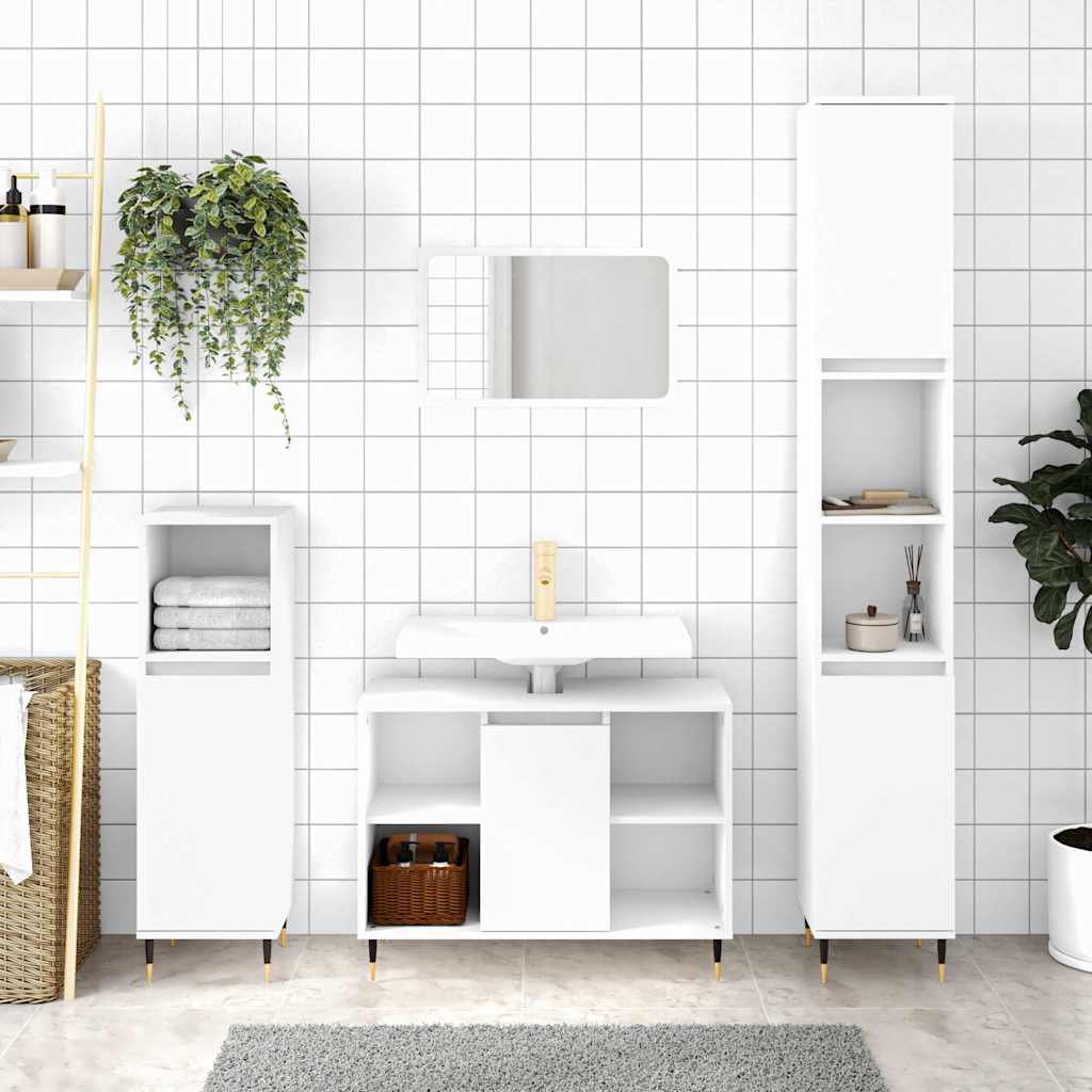 Armario de baño madera contrachapada roble artisan 30x30x190 cm