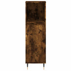 Armario de baño madera contrachapada roble ahumado 30x30x100 cm