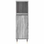 Armario de baño madera contrachapada gris Sonoma 30x30x100 cm