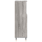 Armario de baño madera contrachapada gris Sonoma 30x30x100 cm
