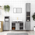 Armario de baño madera contrachapada gris Sonoma 30x30x100 cm