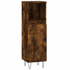 Armario de baño madera contrachapada roble ahumado 30x30x100 cm