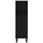 Armario de baño madera contrachapada negro 30x30x100 cm