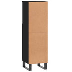 Armario de baño madera contrachapada negro 30x30x100 cm