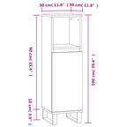 Armario de baño madera contrachapada roble ahumado 30x30x100 cm