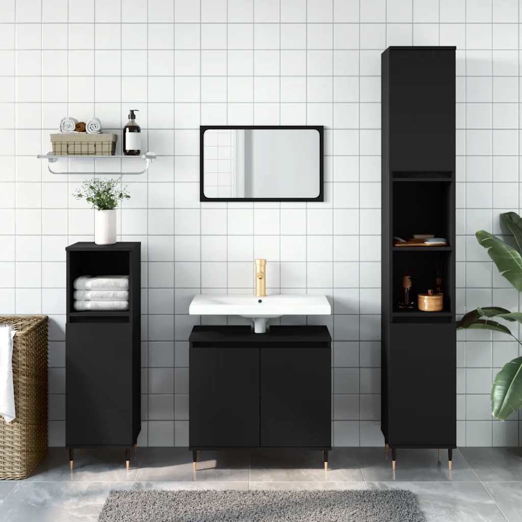 Armario de baño madera de ingeniería gris hormigón 58x33x60 cm
