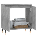 Armario de baño madera de ingeniería gris hormigón 58x33x60 cm