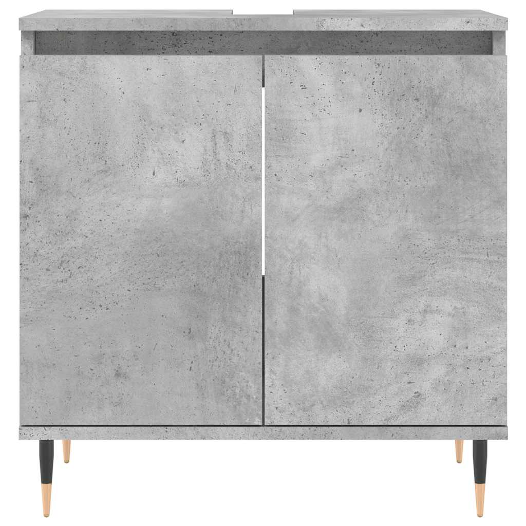 Armario de baño madera de ingeniería gris hormigón 58x33x60 cm