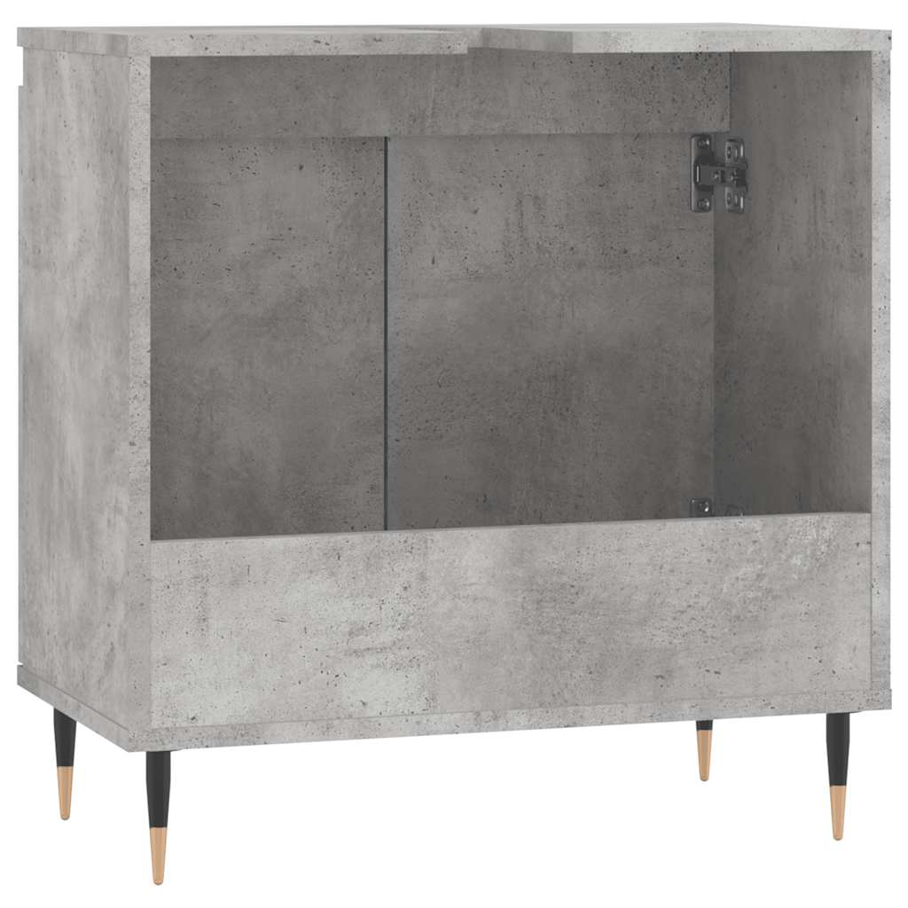 Armario de baño madera de ingeniería gris hormigón 58x33x60 cm