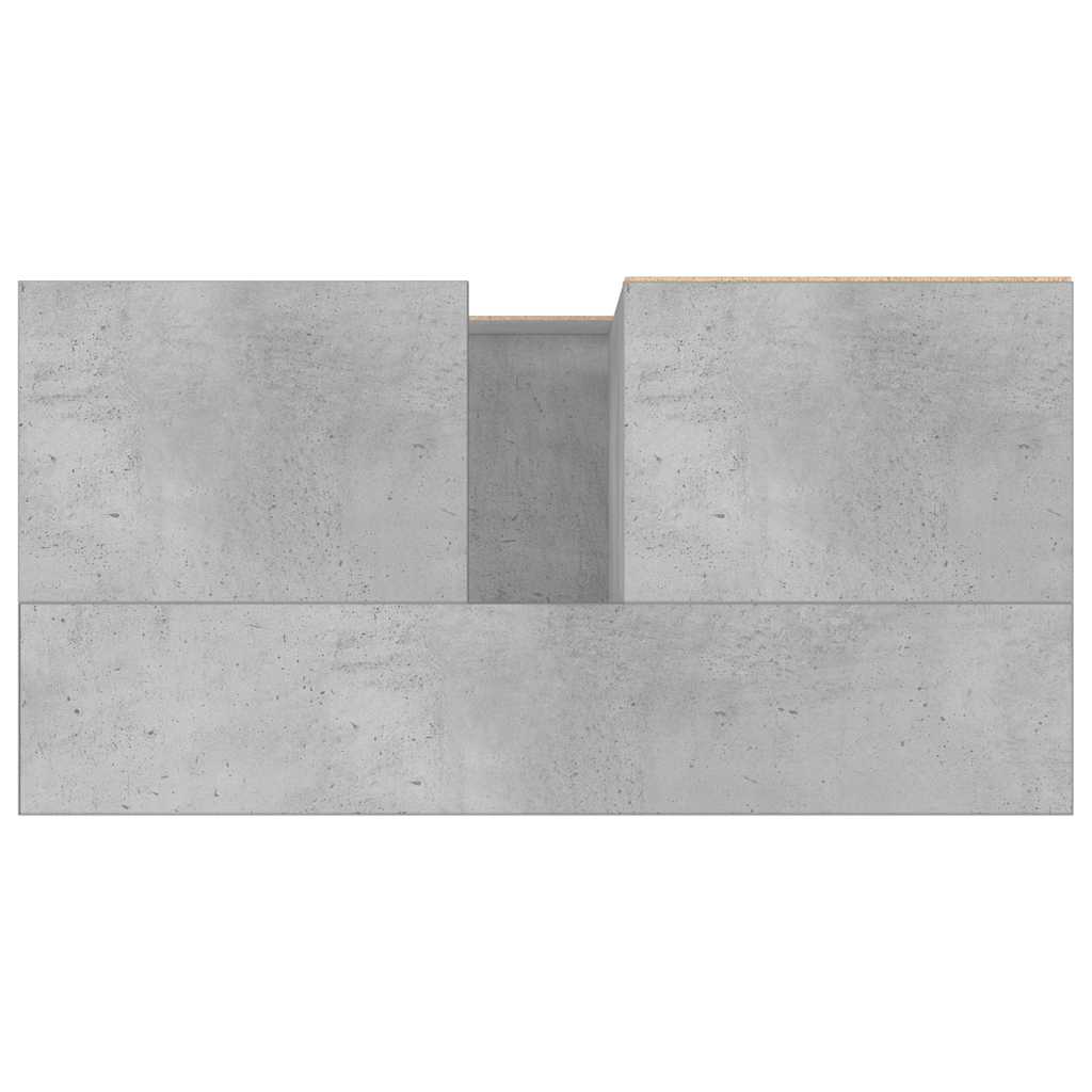 Armario de baño madera contrachapada gris hormigón 65x33x60 cm