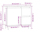 Armario de baño madera contrachapada blanco 65x33x60 cm