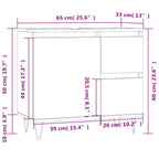 Armario de baño madera contrachapada negro 65x33x60 cm
