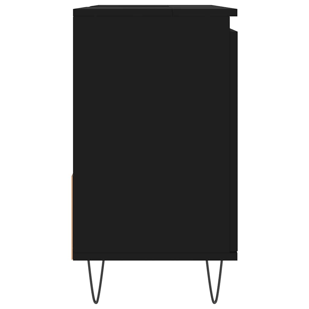 Armario de baño madera contrachapada negro 65x33x60 cm