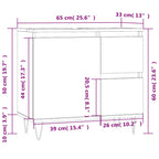 Armario de baño madera contrachapada gris hormigón 65x33x60 cm