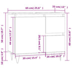 Armario de baño madera contrachapada roble ahumado 65x33x60 cm