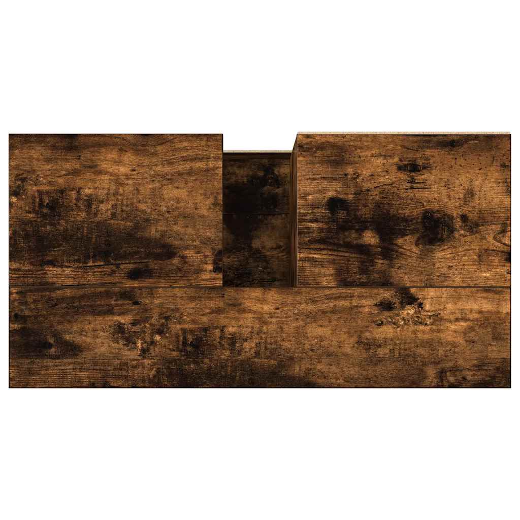 Armario de baño madera contrachapada roble ahumado 65x33x60 cm