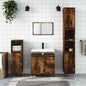 Smoked Oak Plywood Bathroom Cabinet 65x33x60 cm