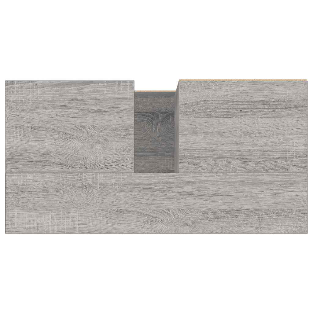Armario de baño madera contrachapada gris Sonoma 65x33x60 cm