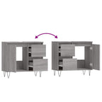 Armario de baño madera contrachapada gris Sonoma 65x33x60 cm