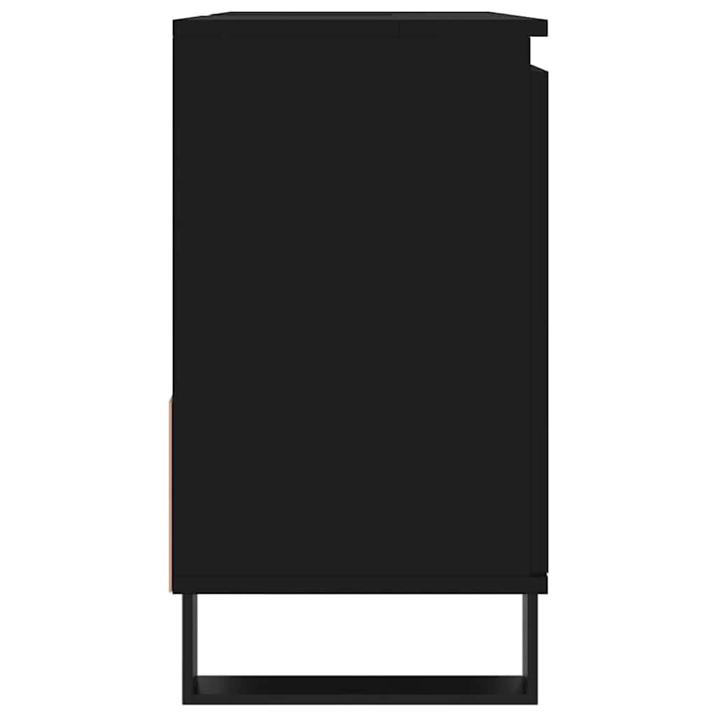 Armario de baño madera contrachapada negro 65x33x60 cm