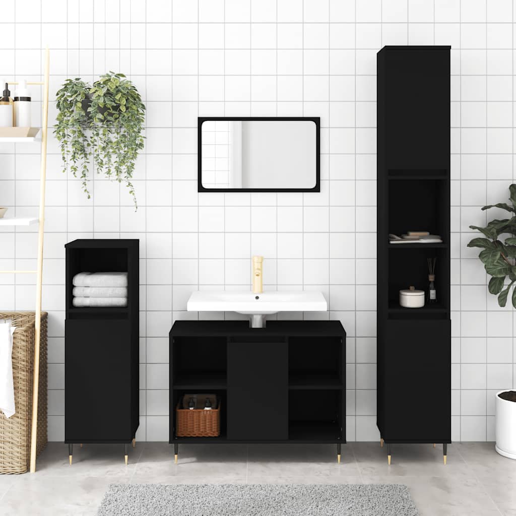 Mueble de baño madera de ingeniería gris Sonoma 80x33x60 cm
