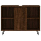 Mueble de baño madera de ingeniería roble marrón 80x33x60 cm