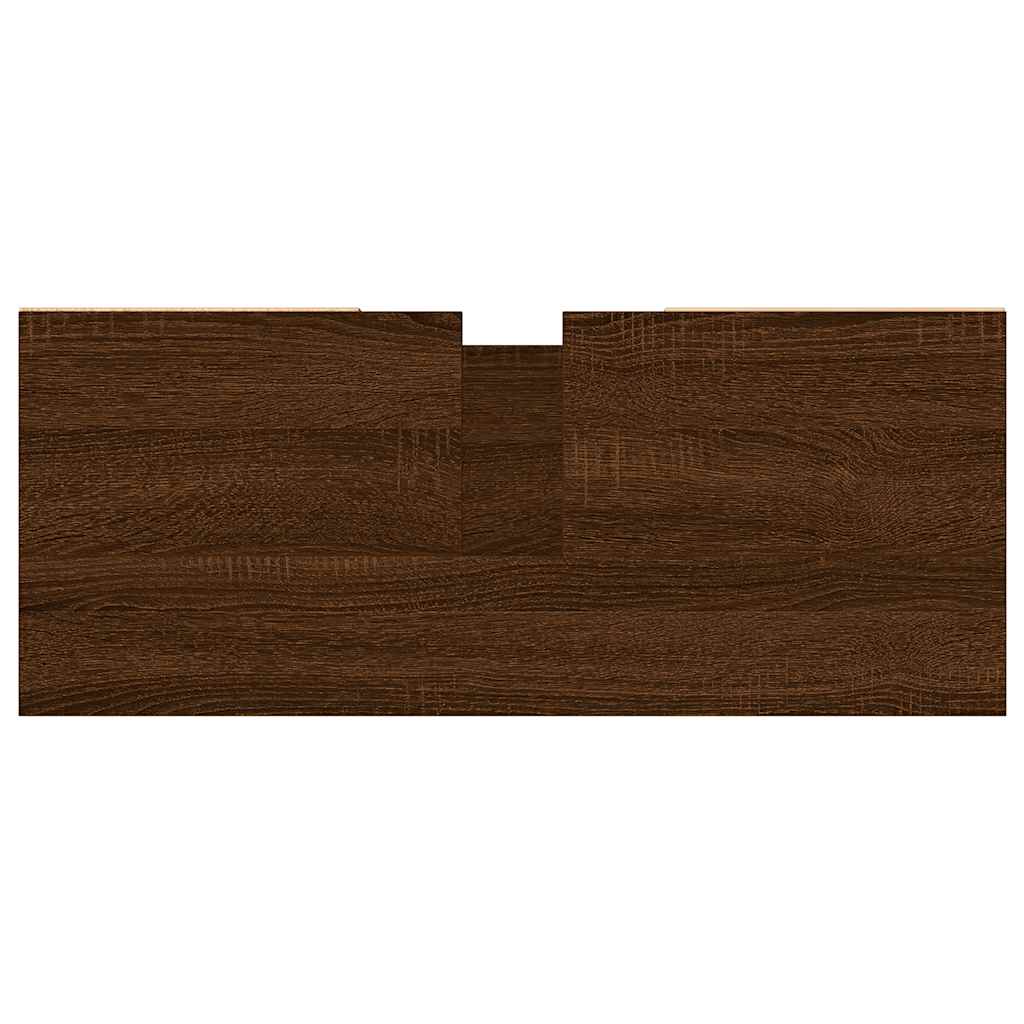 Mueble de baño madera de ingeniería roble marrón 80x33x60 cm