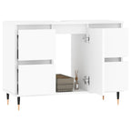 Mueble de baño madera de ingeniería blanco 80x33x60 cm