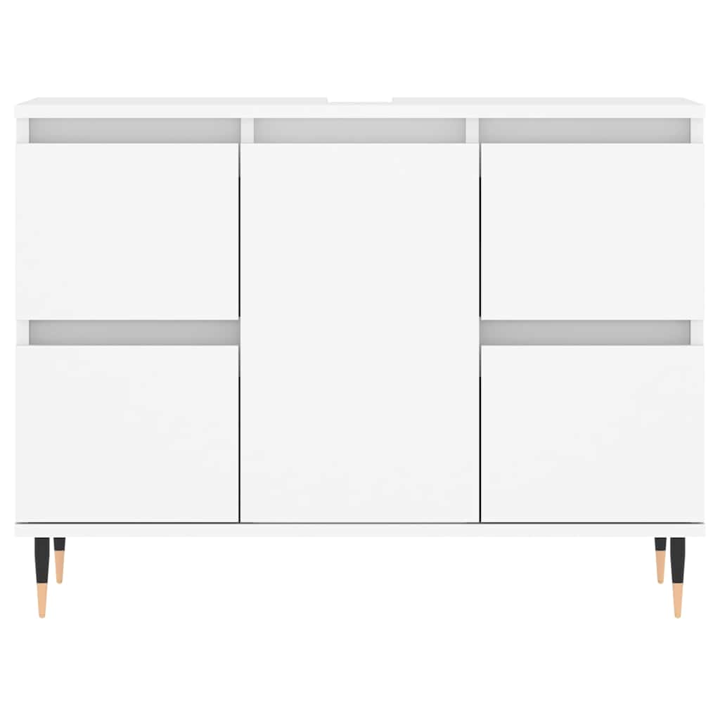 Mueble de baño madera de ingeniería blanco 80x33x60 cm