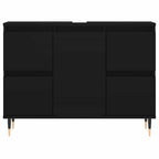 Mueble de baño madera de ingeniería negro 80x33x60 cm