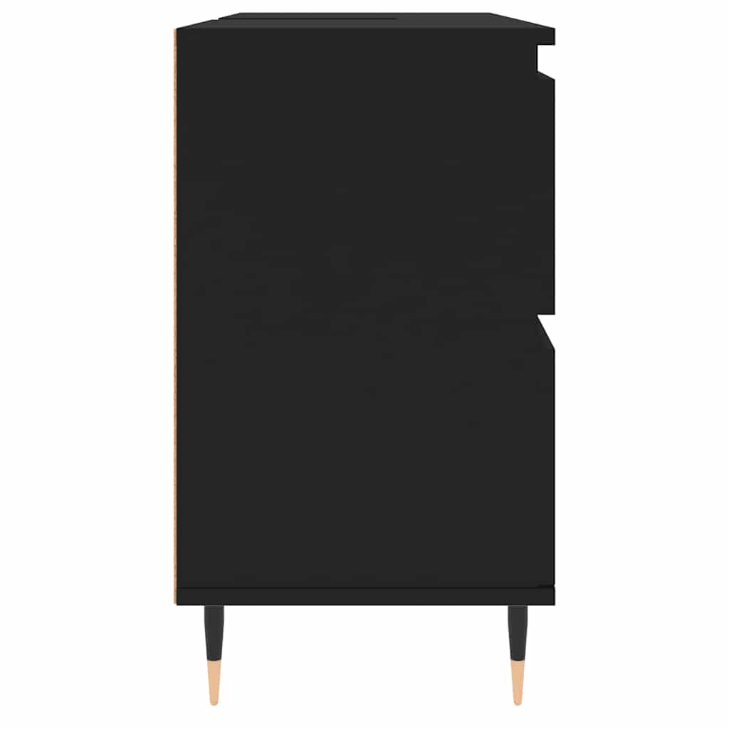 Mueble de baño madera de ingeniería negro 80x33x60 cm