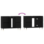 Mueble de baño madera de ingeniería negro 80x33x60 cm