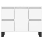Mueble de baño madera de ingeniería blanco 80x33x60 cm
