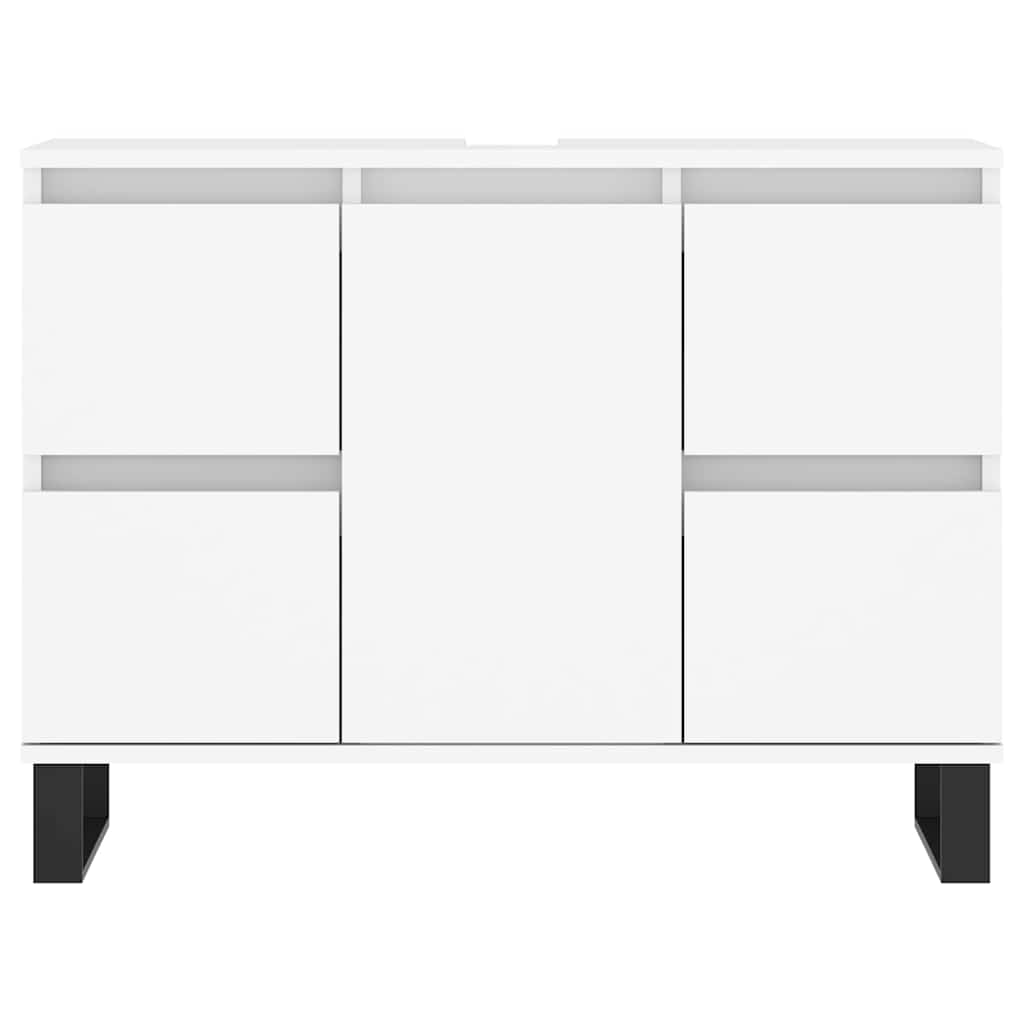 Mueble de baño madera de ingeniería blanco 80x33x60 cm