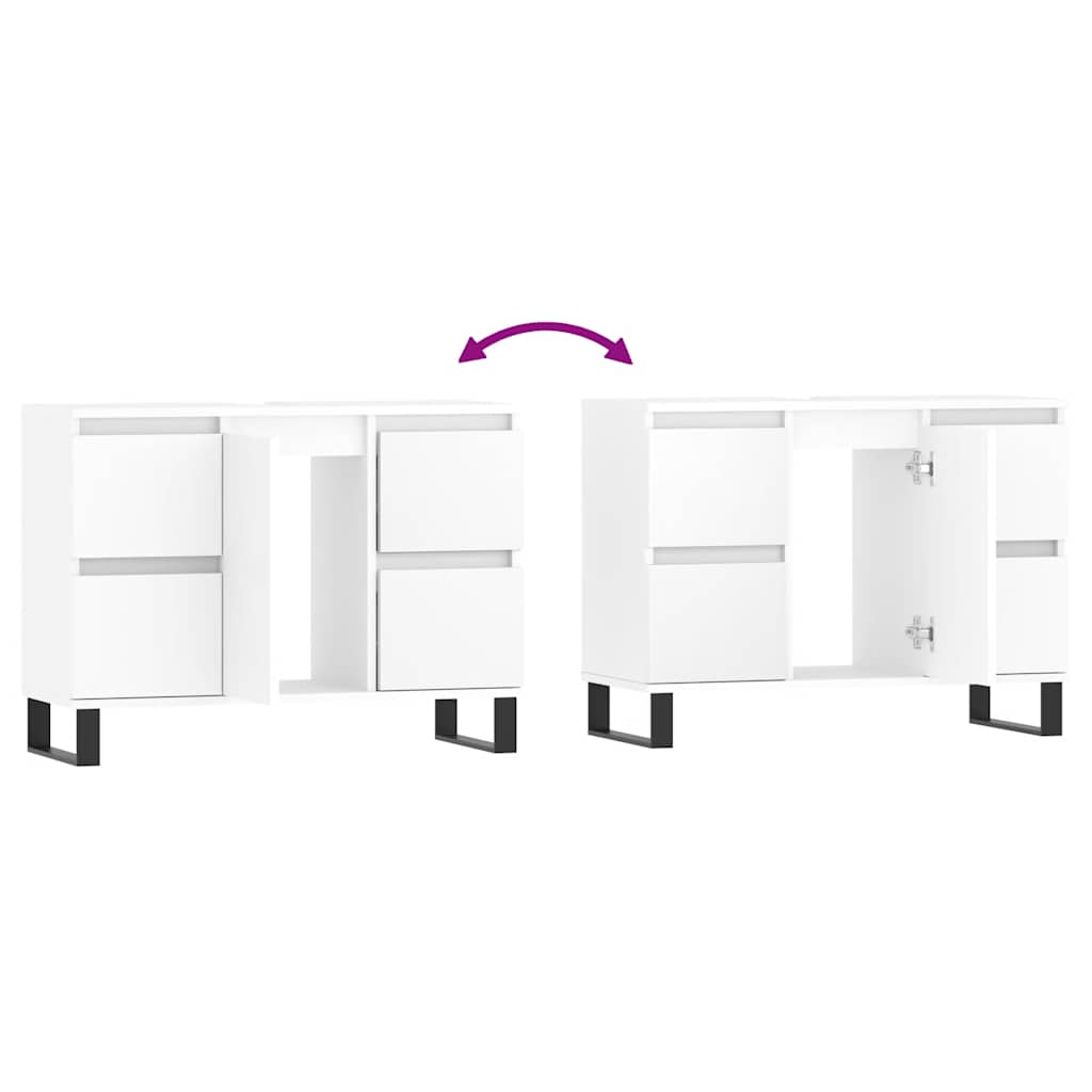 Mueble de baño madera de ingeniería blanco 80x33x60 cm