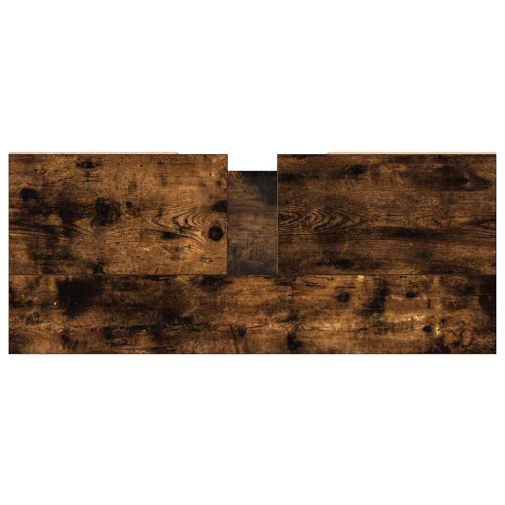 Mueble de baño madera de ingeniería roble ahumado 80x33x60 cm