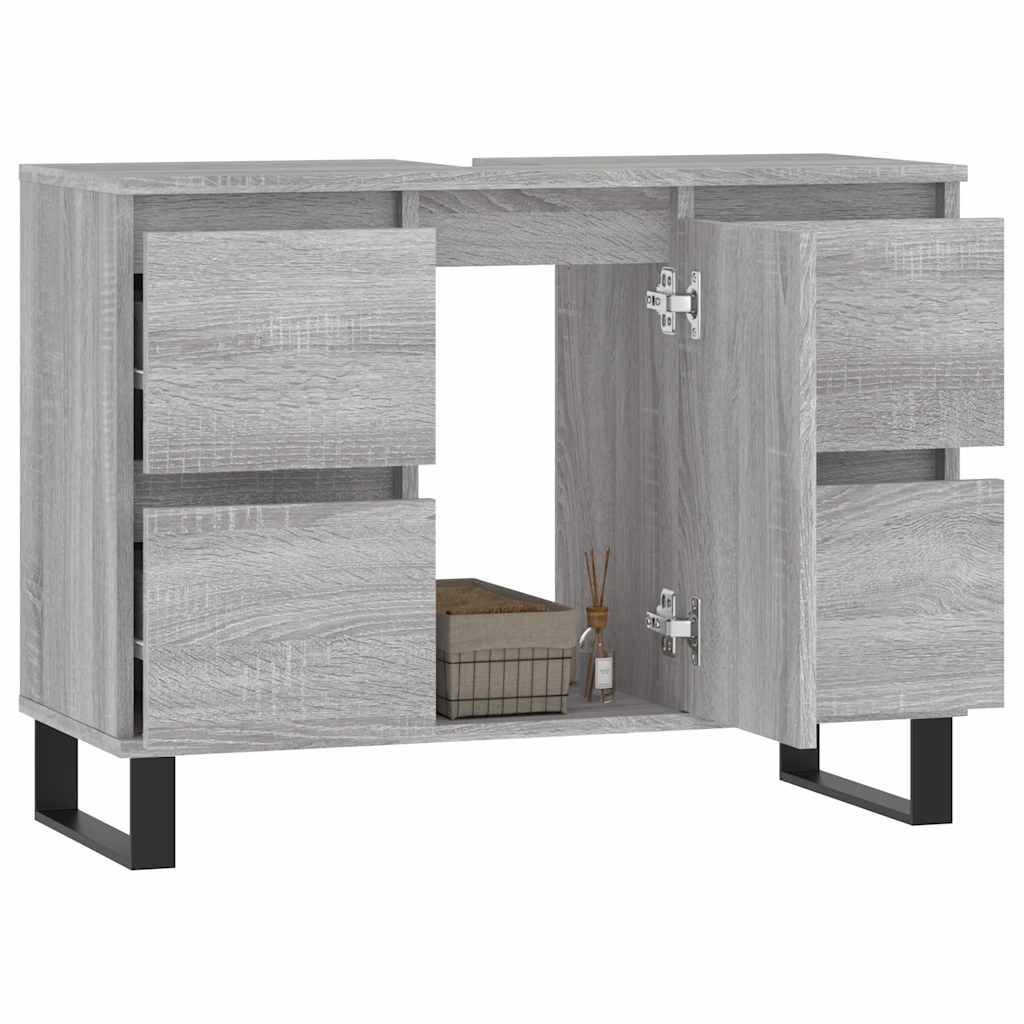 Mueble de baño madera de ingeniería gris Sonoma 80x33x60 cm