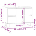 Mueble de baño madera de ingeniería gris Sonoma 80x33x60 cm