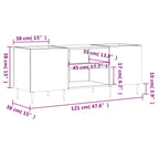 Mueble discos madera contrachapada gris hormigón 121x38x48 cm