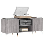 Mueble para discos madera contrachapada gris sonoma 121x38x48cm