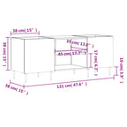 Mueble para discos madera contrachapada gris sonoma 121x38x48cm