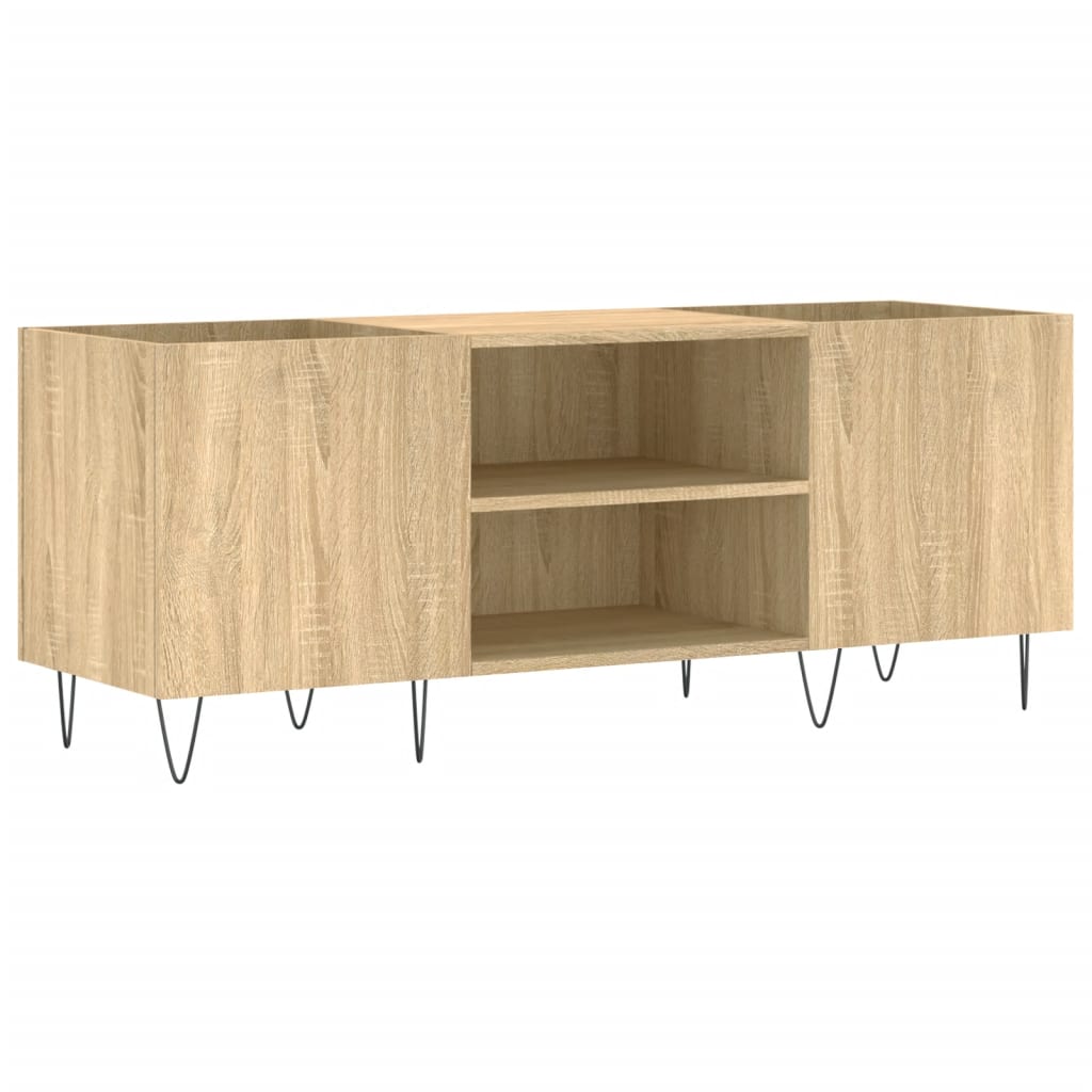 Mueble discos madera contrachapada roble sonoma 121x38x48 cm