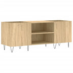 Mueble discos madera contrachapada roble sonoma 121x38x48 cm
