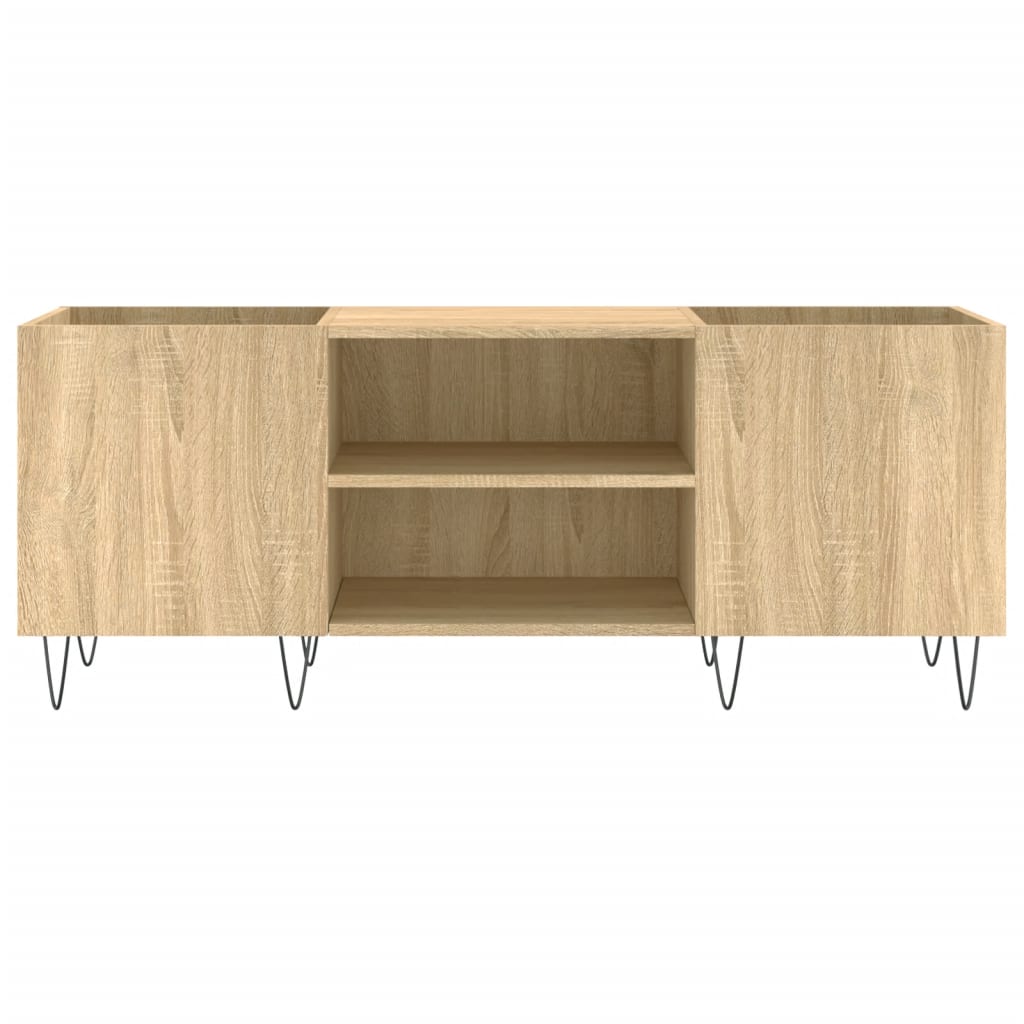 Mueble discos madera contrachapada roble sonoma 121x38x48 cm