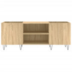 Mueble discos madera contrachapada roble sonoma 121x38x48 cm